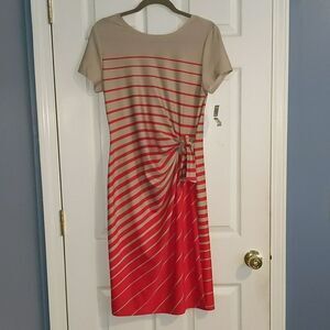 AA Studio tan and red dress Sz 10 NWT